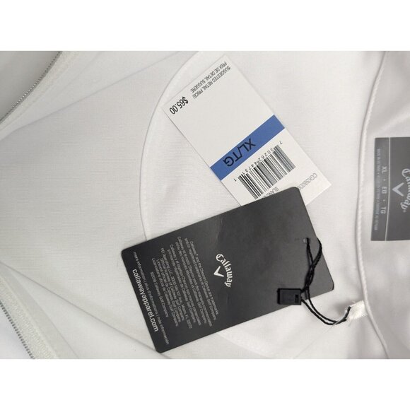 Callaway Polo Shirt Mens XL White Fabric Opti-Dri Performance Golf NWT - Picture 6 of 9